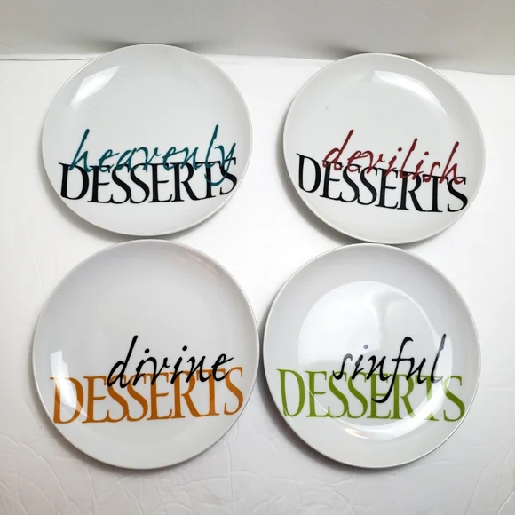 Fitz and Floyd Color Dessert Plates 4pcs - Picture 6 of 14